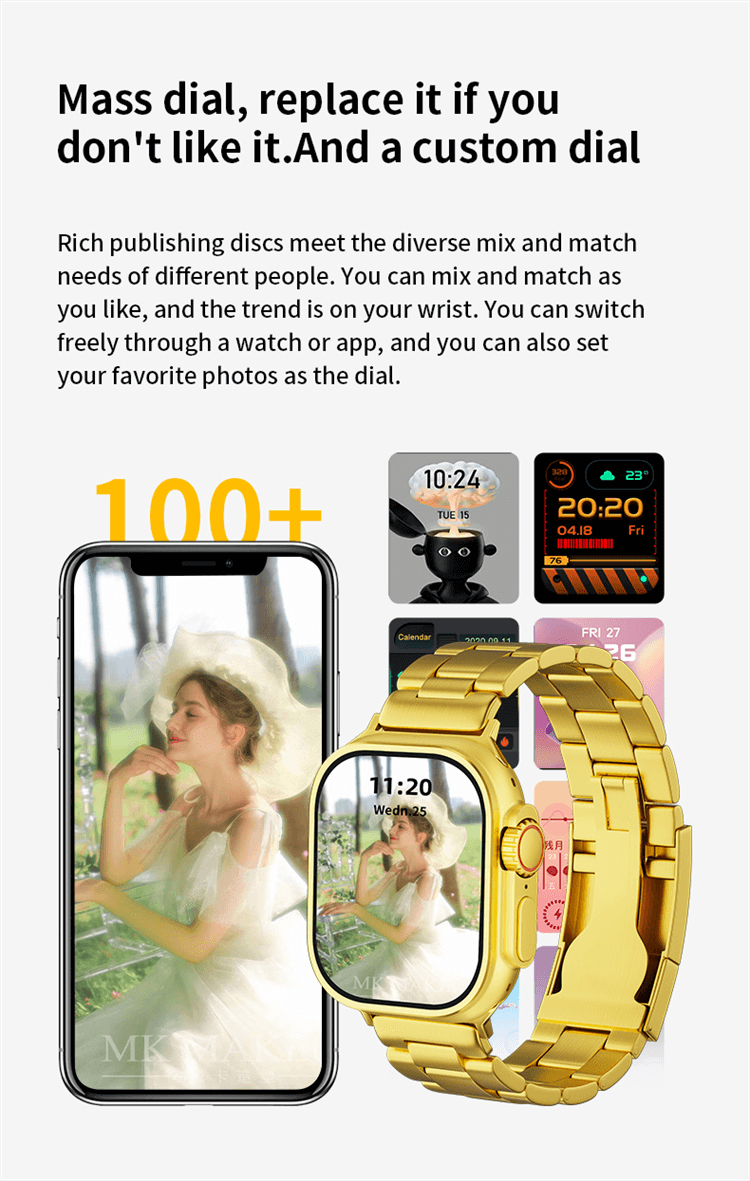 Orologio intelligente ad alta risoluzione Ultra Mini Gold 420 * 480-Shenzhen Shengye Technology Co., Ltd