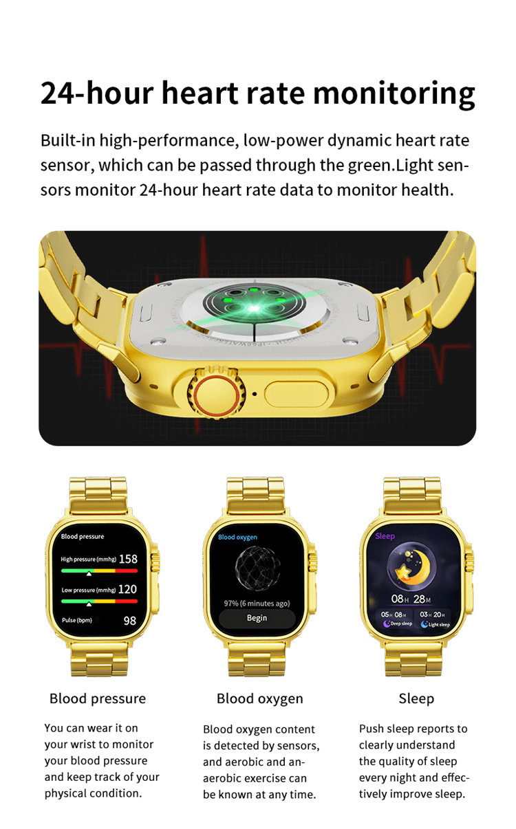 ساعة ذكية فائقة الدقة باللون الذهبي 420*480 عالية الدقة-Shenzhen Shengye Technology Co.,Ltd