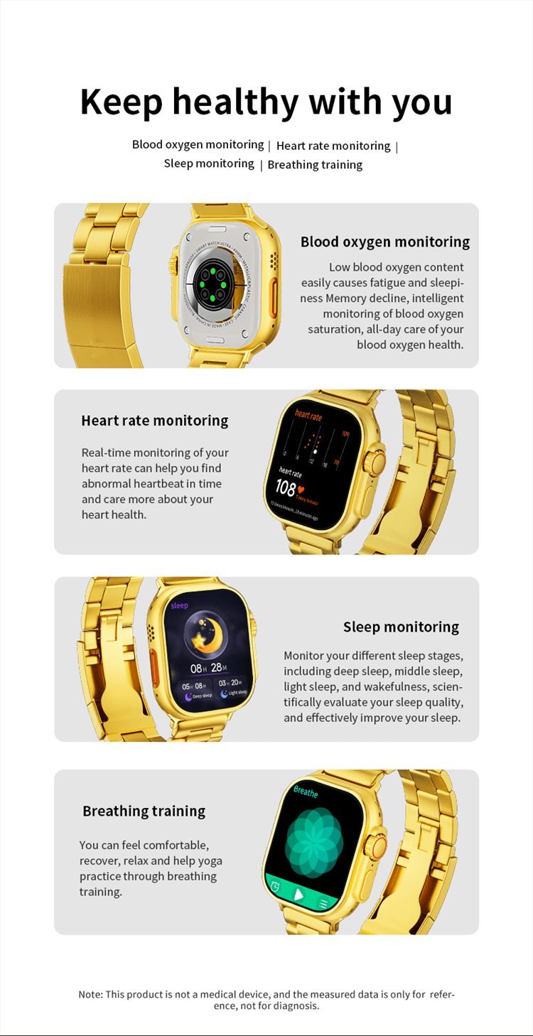 Смарт-часы Ultra Gold 24K Gold Edition с большим экраном-Shenzhen Shengye Technology Co., Ltd