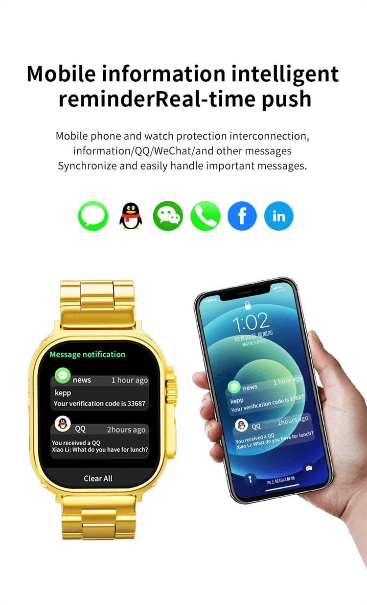 Ultra Gold 24K Gold Edition Smart Watch met groot scherm - Shenzhen Shengye Technology Co., Ltd