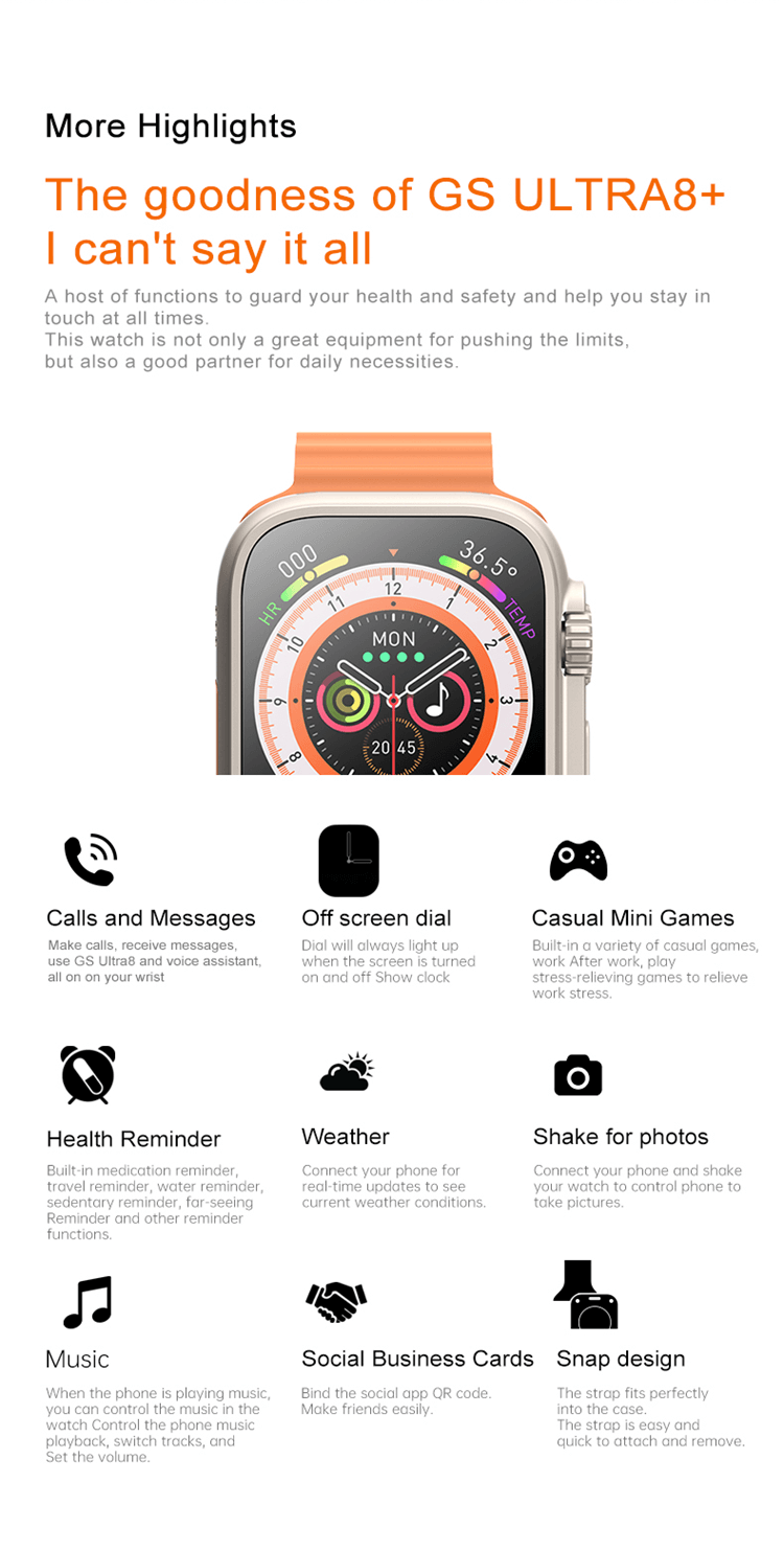 Reloj inteligente GS Ultra 8 Plus-Shenzhen Shengye Technology Co.,Ltd