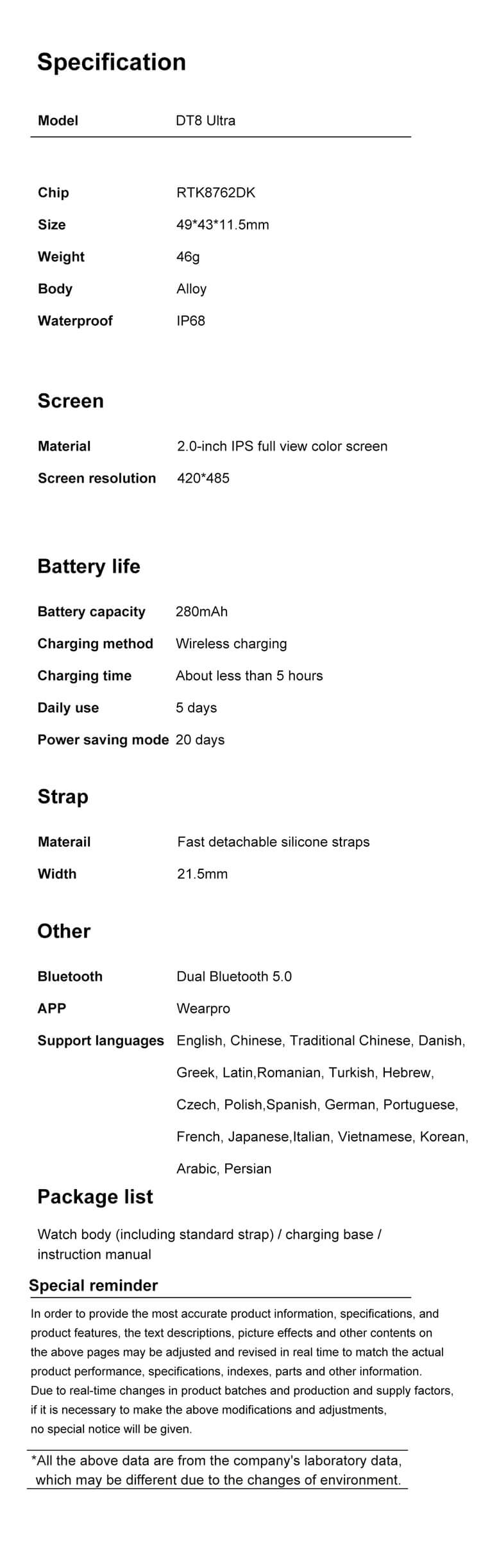 Montre ultra intelligente DT8-Shenzhen Shengye Technology Co., Ltd