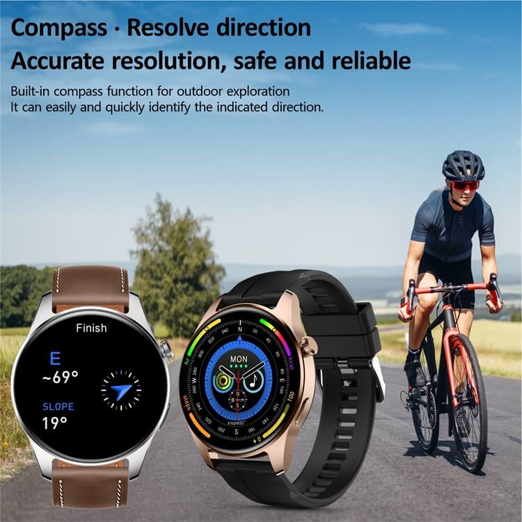 HK4 Hero AMOLED Display Smartwatch Scratch Resistant Glass Compass NFC Offline Payment-Shenzhen Shengye Technology Co.,Ltd