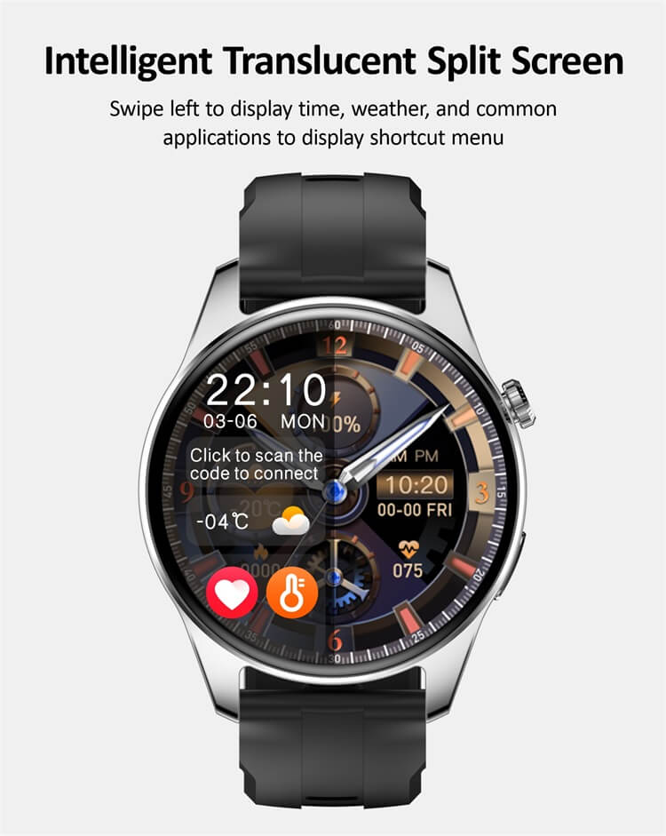 HK4 Hero AMOLED Display Smartwatch Scratch Resistant Glass Compass NFC Offline Payment-Shenzhen Shengye Technology Co.,Ltd