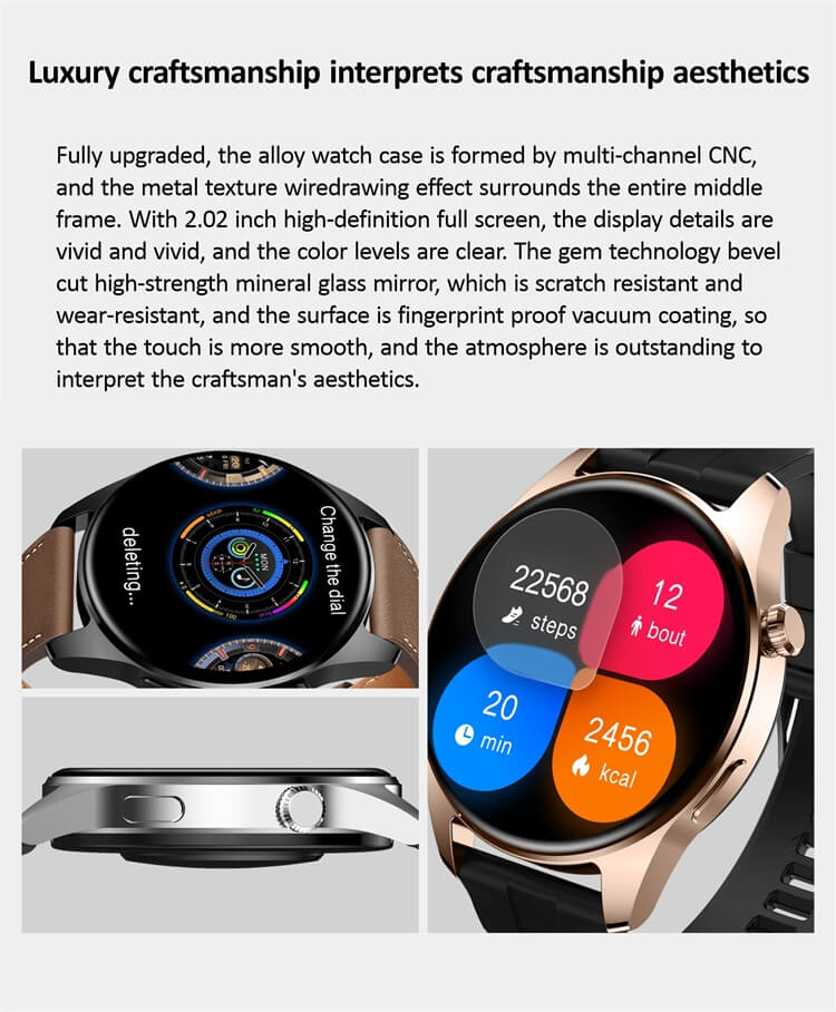 HK4 Hero AMOLED Display Smartwatch Scratch Resistant Glass Compass NFC Offline Payment-Shenzhen Shengye Technology Co.,Ltd