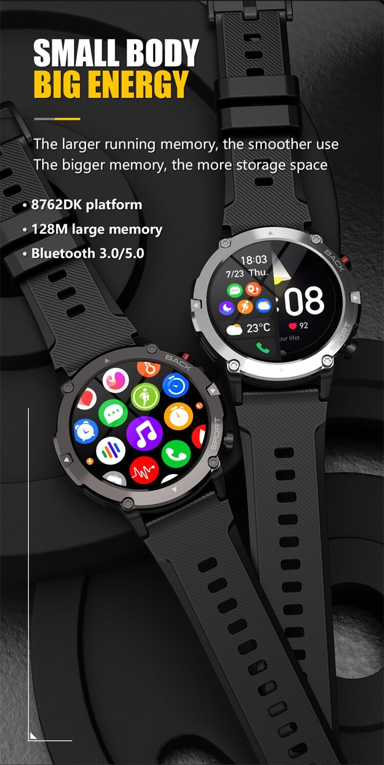 C21 Pro Outdoor Three Proofing Smartwatch 300mAh Battery Capacity 128M Memory IP68 Waterproof-Shenzhen Shengye Technology Co.,Ltd