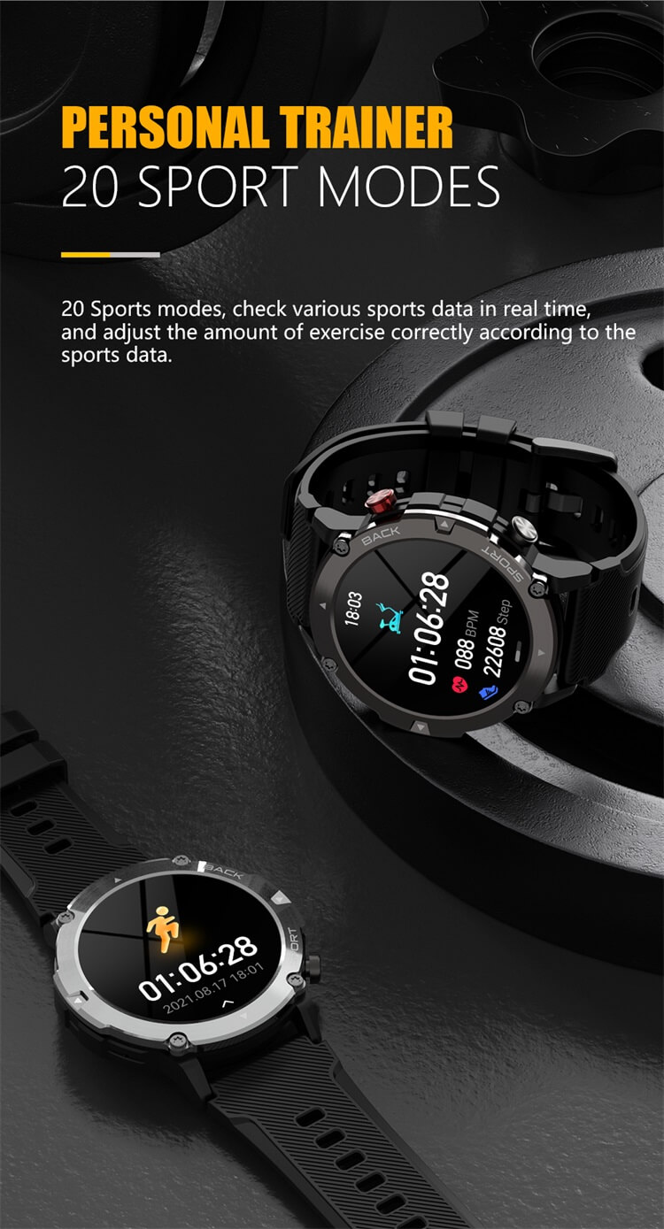 C21 Pro Outdoor Three Proofing Smartwatch 300mAh Battery Capacity 128M Memory IP68 Waterproof-Shenzhen Shengye Technology Co.,Ltd