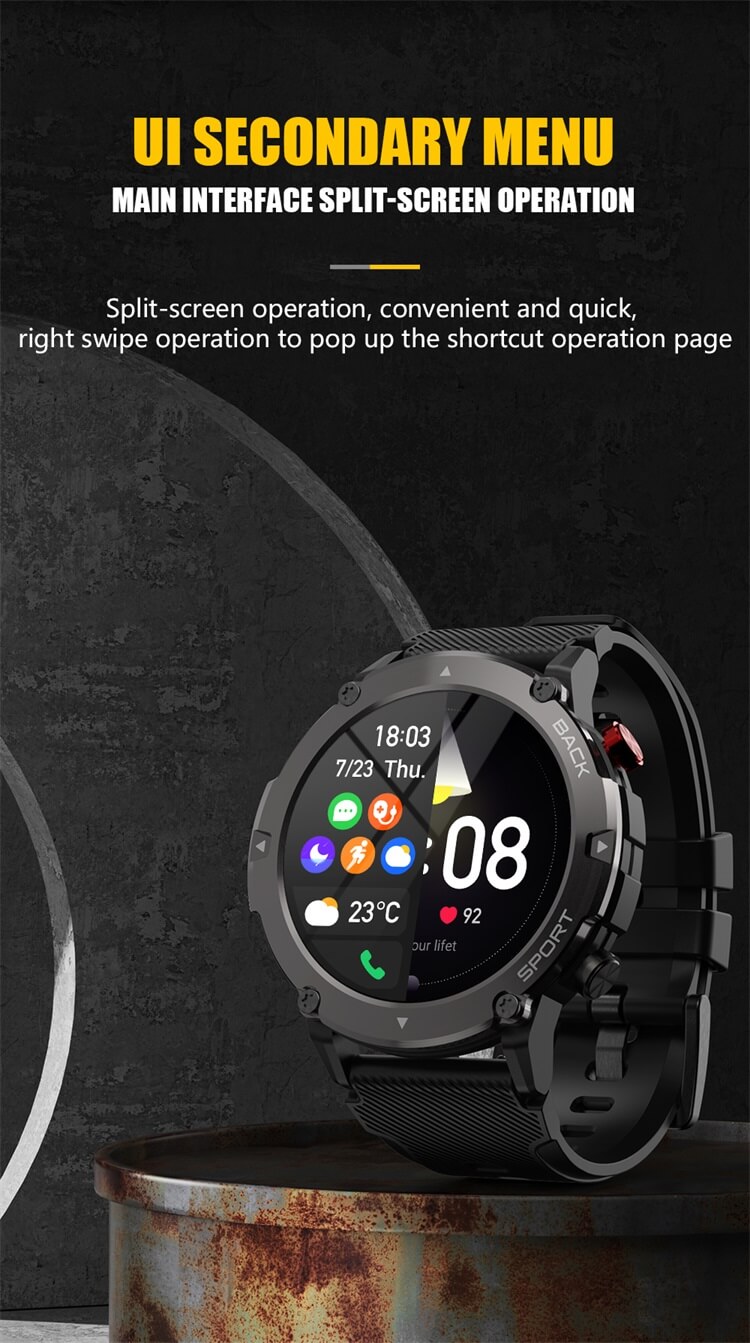 C21 Pro Outdoor Three Proofing Smartwatch 300mAh Battery Capacity 128M Memory IP68 Waterproof-Shenzhen Shengye Technology Co.,Ltd