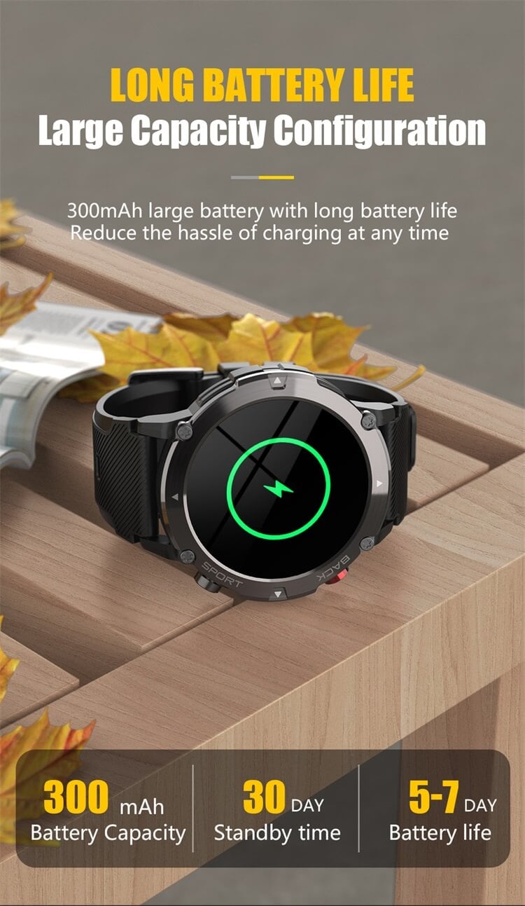 C21 Pro Outdoor Three Proofing Smartwatch 300mAh Battery Capacity 128M Memory IP68 Waterproof-Shenzhen Shengye Technology Co.,Ltd