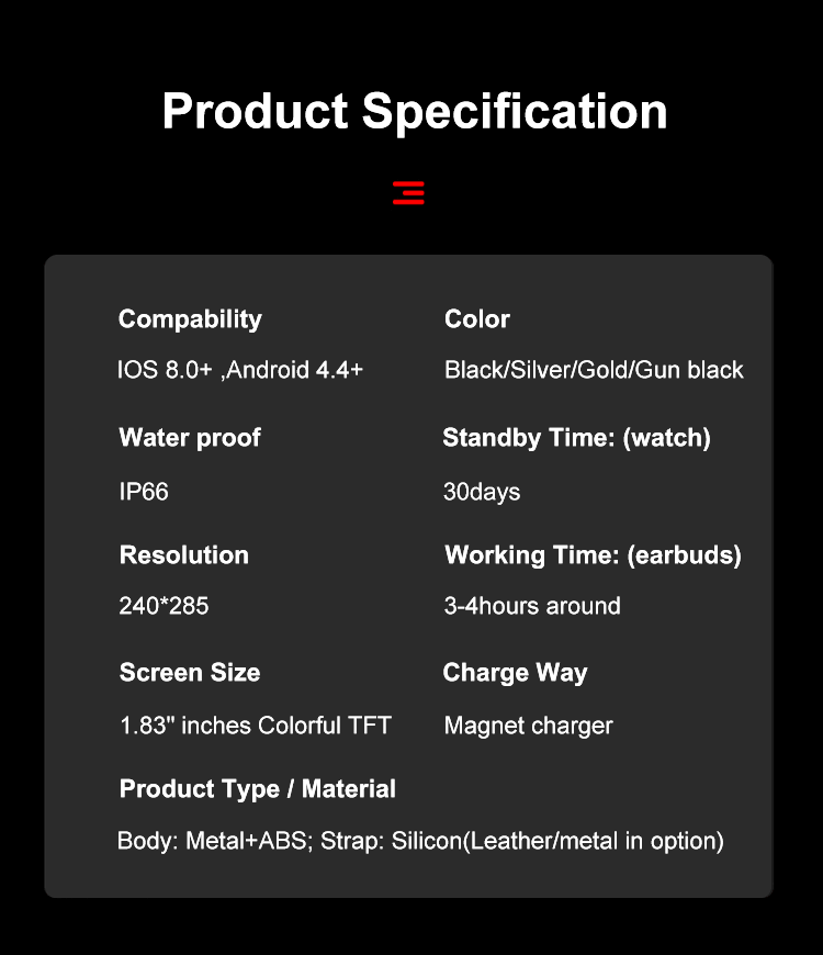 T22 ワイヤレス イヤホン スマートウォッチ HIFI パフォーマンス サウンド ヘルス モニター BT 通話-深セン Shengye Technology Co.、Ltd