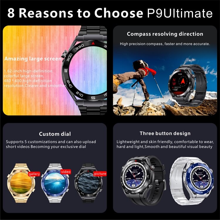 P9 Ultimate Smartwatch Kontrola dostępu NFC Gry logiczne Płatność mobilna-Shenzhen Shengye Technology Co., Ltd