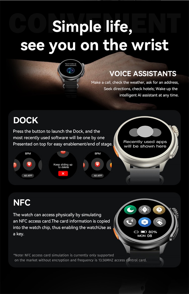 HW3 Ultra Max Smartwatch Assistente vocale Controllo accessi NFC Misurazione della salute-Shenzhen Shengye Technology Co., Ltd