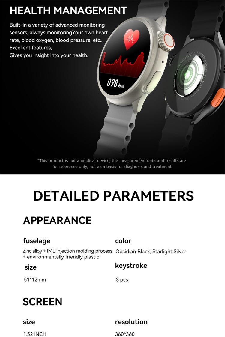 HW3 Ultra Max Smartwatch Assistente vocale Controllo accessi NFC Misurazione della salute-Shenzhen Shengye Technology Co., Ltd