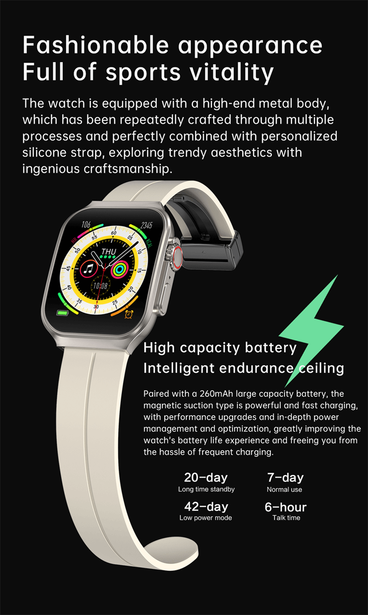 OA88 Smartwatch 1,96 cala AMOLED Ultra Clear Screen 3D Elastyczna konstrukcja powierzchni-Shenzhen Shengye Technology Co., Ltd