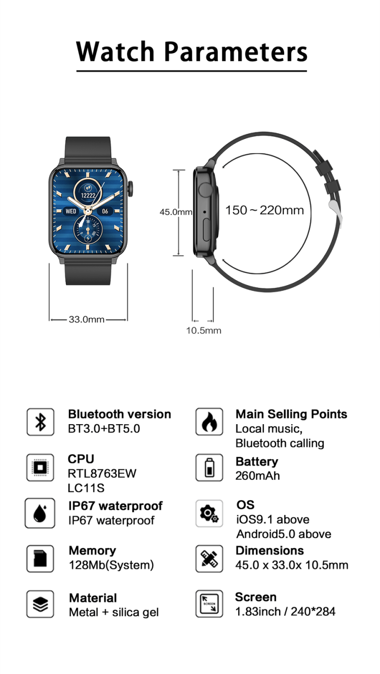 T93 Watch Various Stylish Watch Faces Sports Modes IP67 Waterproof-Shenzhen Shengye Technology Co.,Ltd