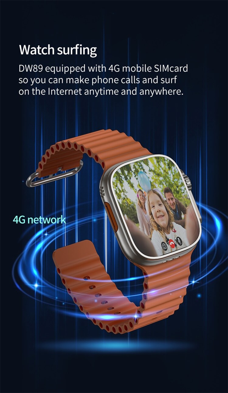 DW89 Cámara Versión 4G Tarjeta Sim Wifi Reloj Inteligente Sistema de Posicionamiento Global IP67 Impermeable-Shenzhen Shengye Technology Co.,Ltd