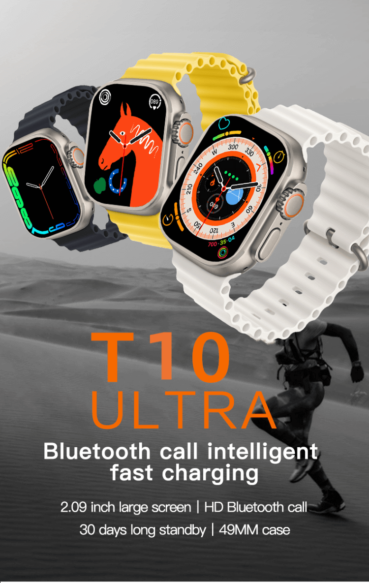 T10 Ultra Smartwatch عمر بطارية طويل، ألعاب ألغاز قياس الصحة في وضع الاستعداد-Shenzhen Shengye Technology Co.,Ltd