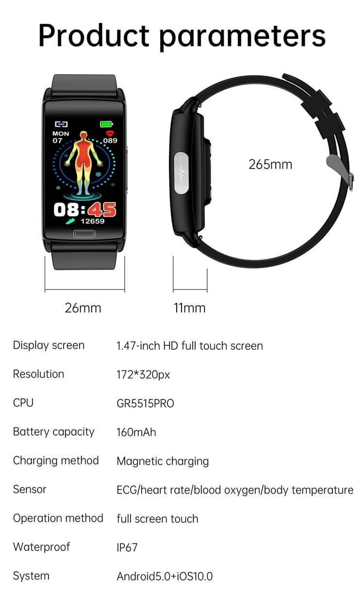 E610 Health Smartwatch Blood Glucose Monitoring ECG Test HRV Variability-Shenzhen Shengye Technology Co.,Ltd