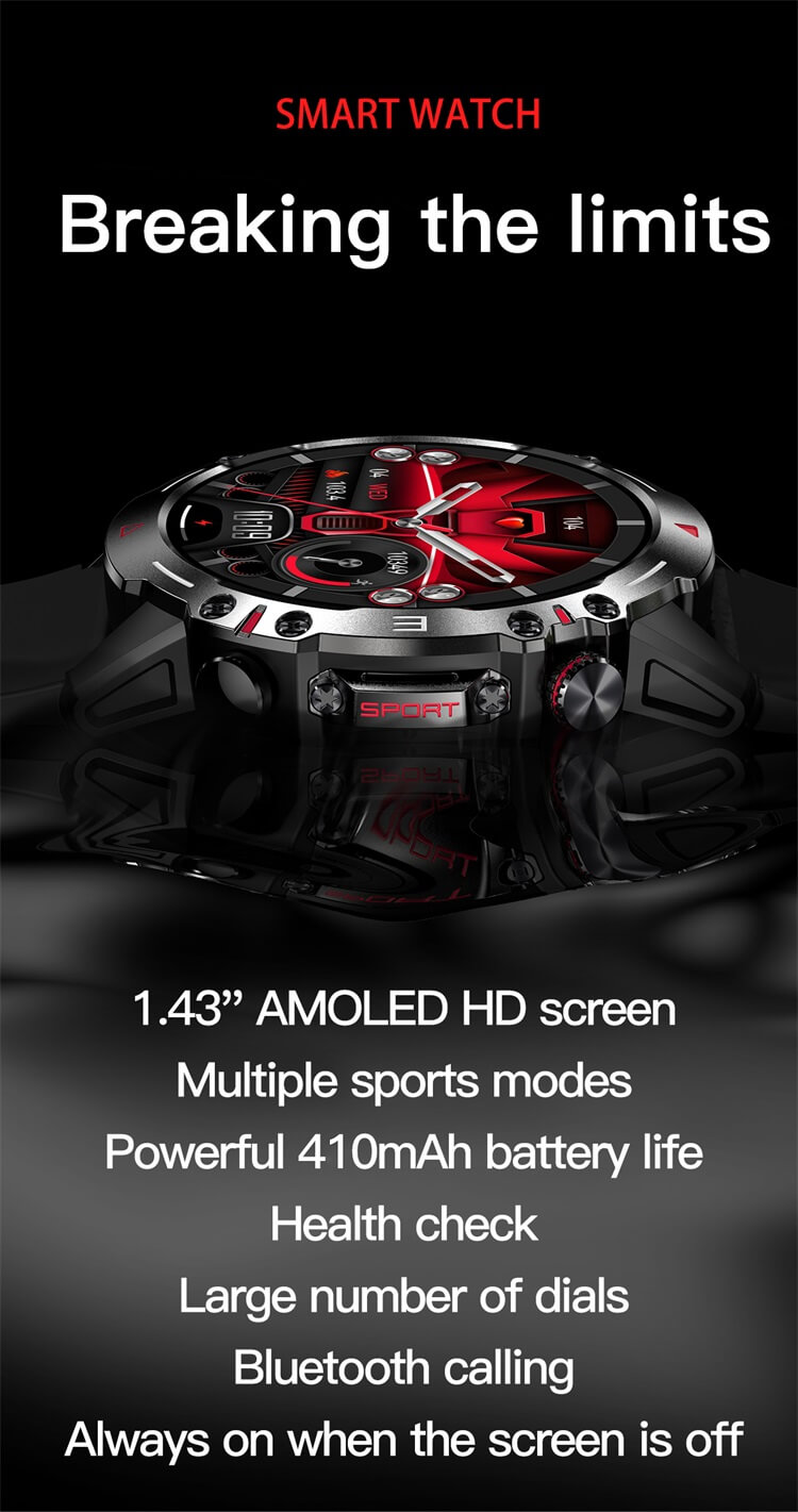 HK87 AMOLED Smartwatch AI Asistente de voz NFC Control de acceso Medición de salud-Shenzhen Shengye Technology Co.,Ltd