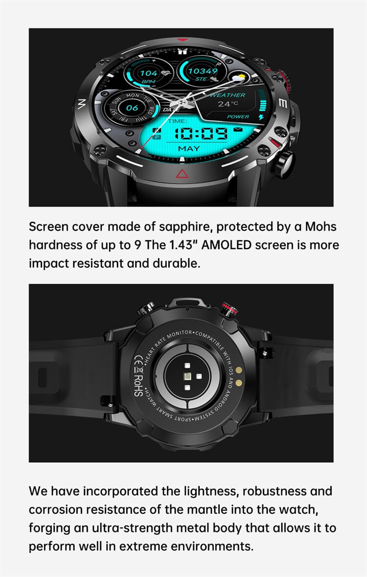 HK87 AMOLED Smartwatch AI Spraakassistent NFC Toegangscontrole Gezondheidsmeting-Shenzhen Shengye Technology Co.,Ltd