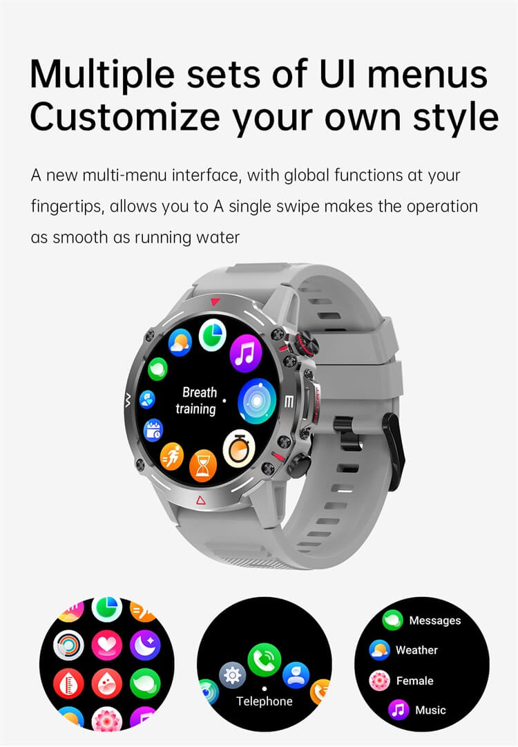 HK87 AMOLED Smartwatch AI Voice Assistant NFC التحكم في الوصول قياس الصحة-Shenzhen Shengye Technology Co.,Ltd