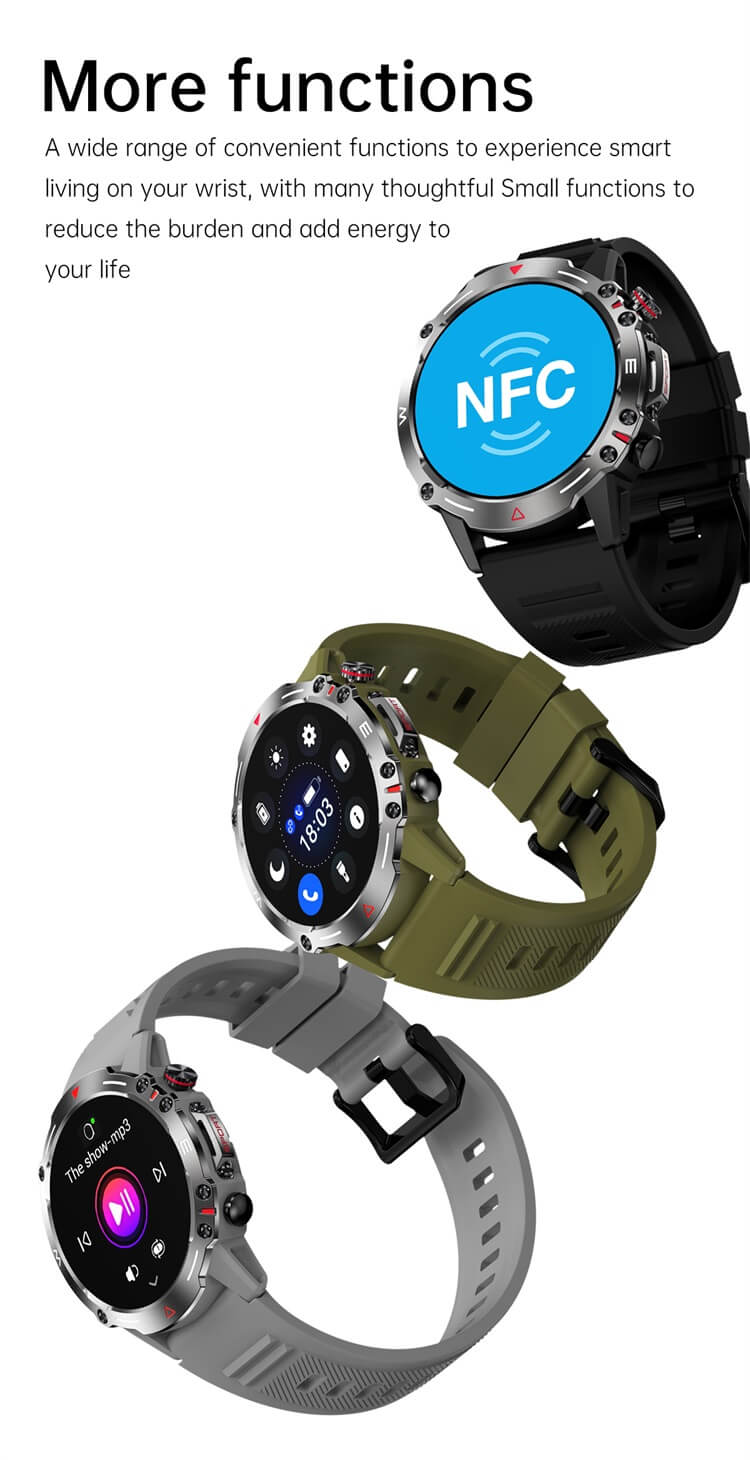 HK87 AMOLED Smartwatch AI Voice Assistant NFC Access Control Health Measurement-Shenzhen Shengye Technology Co.,Ltd