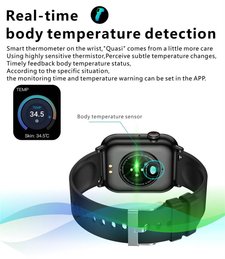 QX9 IPS écran Smartwatch surveillance de la température HiFi musique jouer AI Assistant vocal-Shenzhen Shengye Technology Co., Ltd