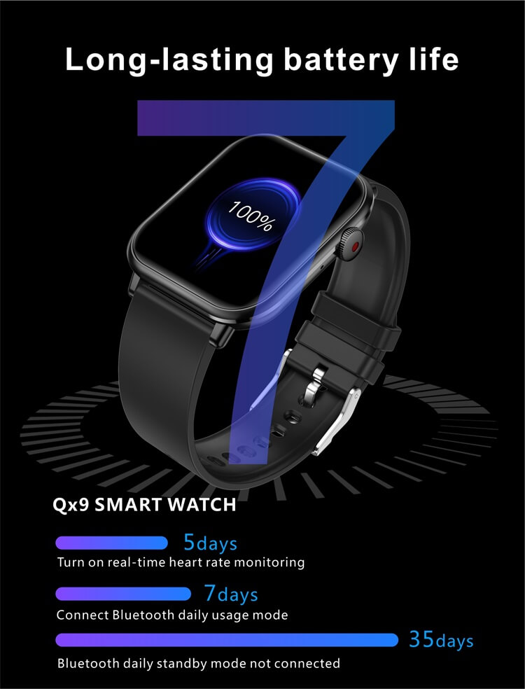 QX9 IPS écran Smartwatch surveillance de la température HiFi musique jouer AI Assistant vocal-Shenzhen Shengye Technology Co., Ltd