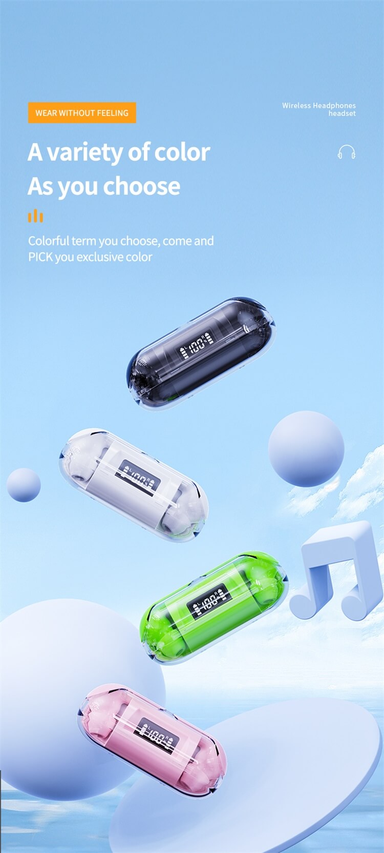 TM20 Earphone Translucent Shell Design Smart Voice Reduction Low Latency Games-Shenzhen Shengye Technology Co.,Ltd