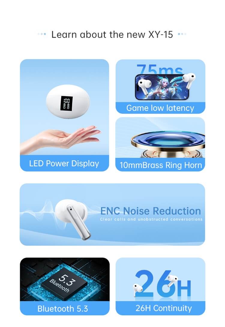 XY-15 Earphone ENC Noise Cancellation 10mm Brass Ring Horn Low Latency-Shenzhen Shengye Technology Co.,Ltd