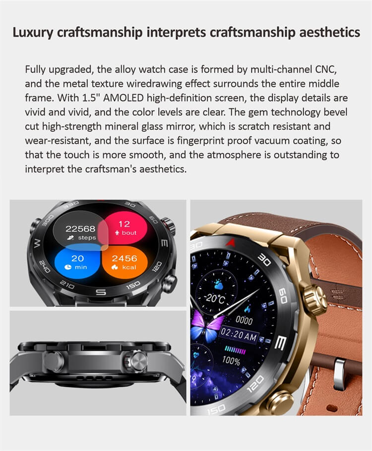 HK5 Hero AMOLED Smartwatch Compass Pattern Alipay Payment NFC Access Control-Shenzhen Shengye Technology Co.,Ltd