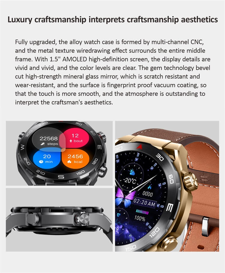 HK5 Hero AMOLED Smartwatch Wzór kompasu Płatność Alipay Kontrola dostępu NFC-Shenzhen Shengye Technology Co., Ltd