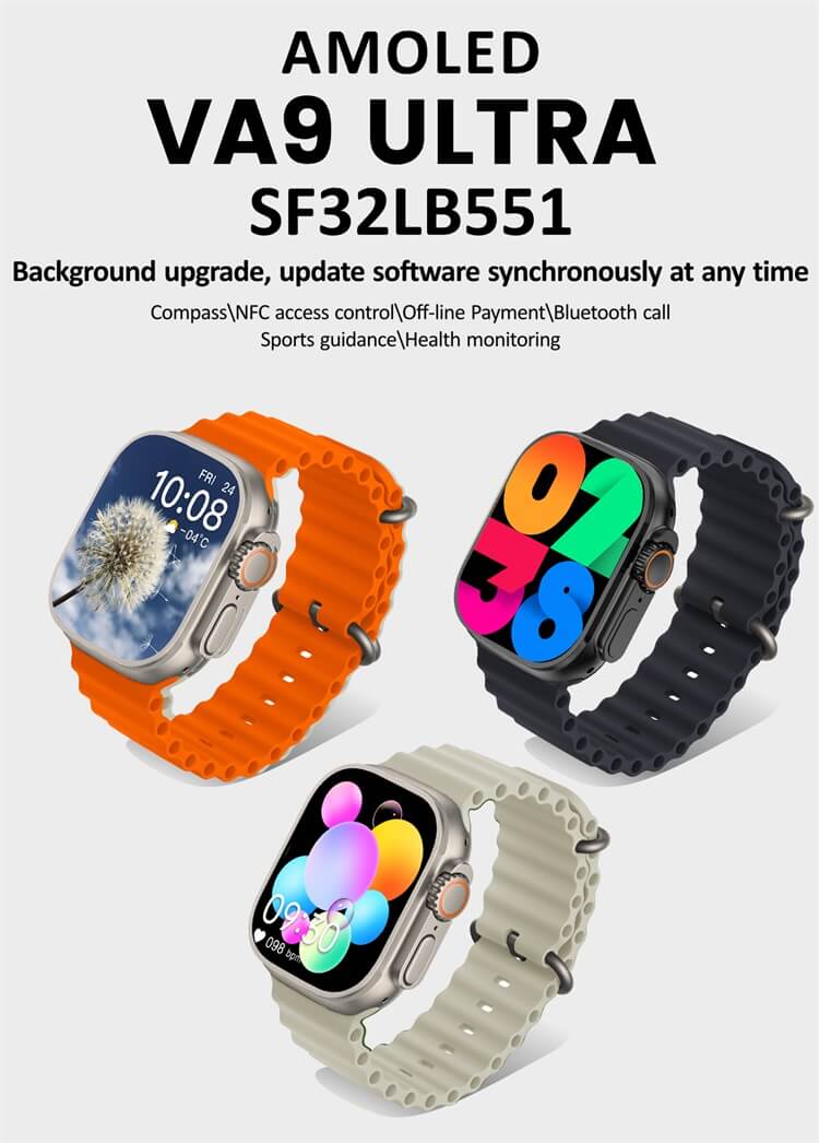 VA9 Ultra AMOLED Montre intelligente Compass Pattern NFC Contrôle d'accès Paiement hors ligne Surveillance de la santé-Shenzhen Shengye Technology Co., Ltd