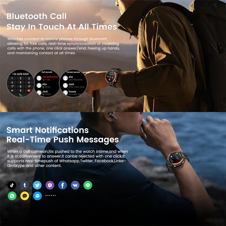 VL10 Outdoor Recreation Rugged Smart Watch IP68 Waterproof Real Time Compass 2 In 1 High Performancechip-Shenzhen Shengye Technology Co.,Ltd