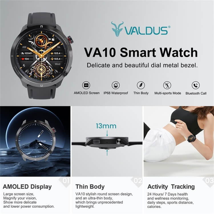 VA10 Stilvolle Fitness-Wellness-Smartwatch, Aktivitätsverfolgung, weibliche Gesundheitsfürsorge, IP68 wasserdicht – Shenzhen Shengye Technology Co., Ltd