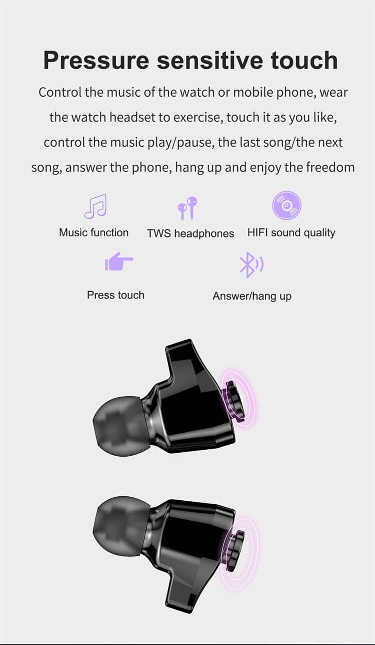 GT66 TWS Auriculares 2 en 1 Reloj inteligente Control de acceso NFC Todo metal CNC Acero Feel-Shenzhen Shengye Technology Co.,Ltd