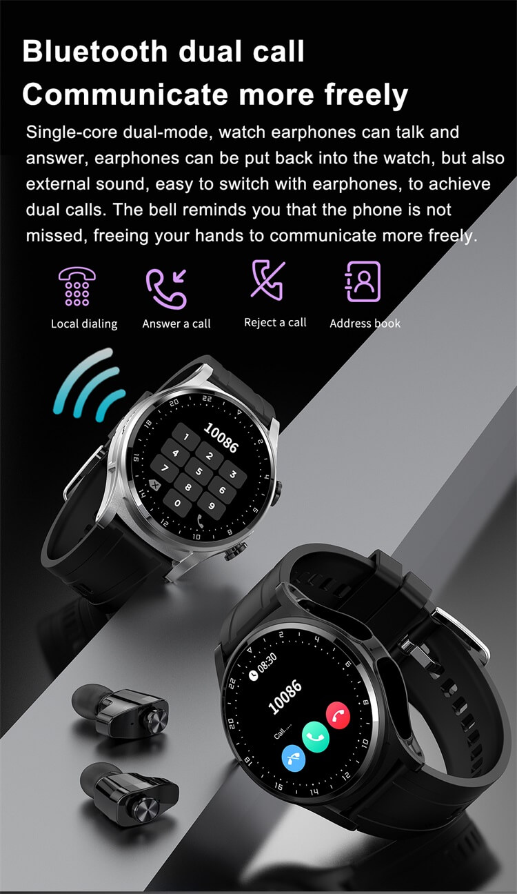 GT66 TWS Earphones 2 In 1 Smartwatch NFC Access Control All Metal CNC Steel Feel-Shenzhen Shengye Technology Co.,Ltd