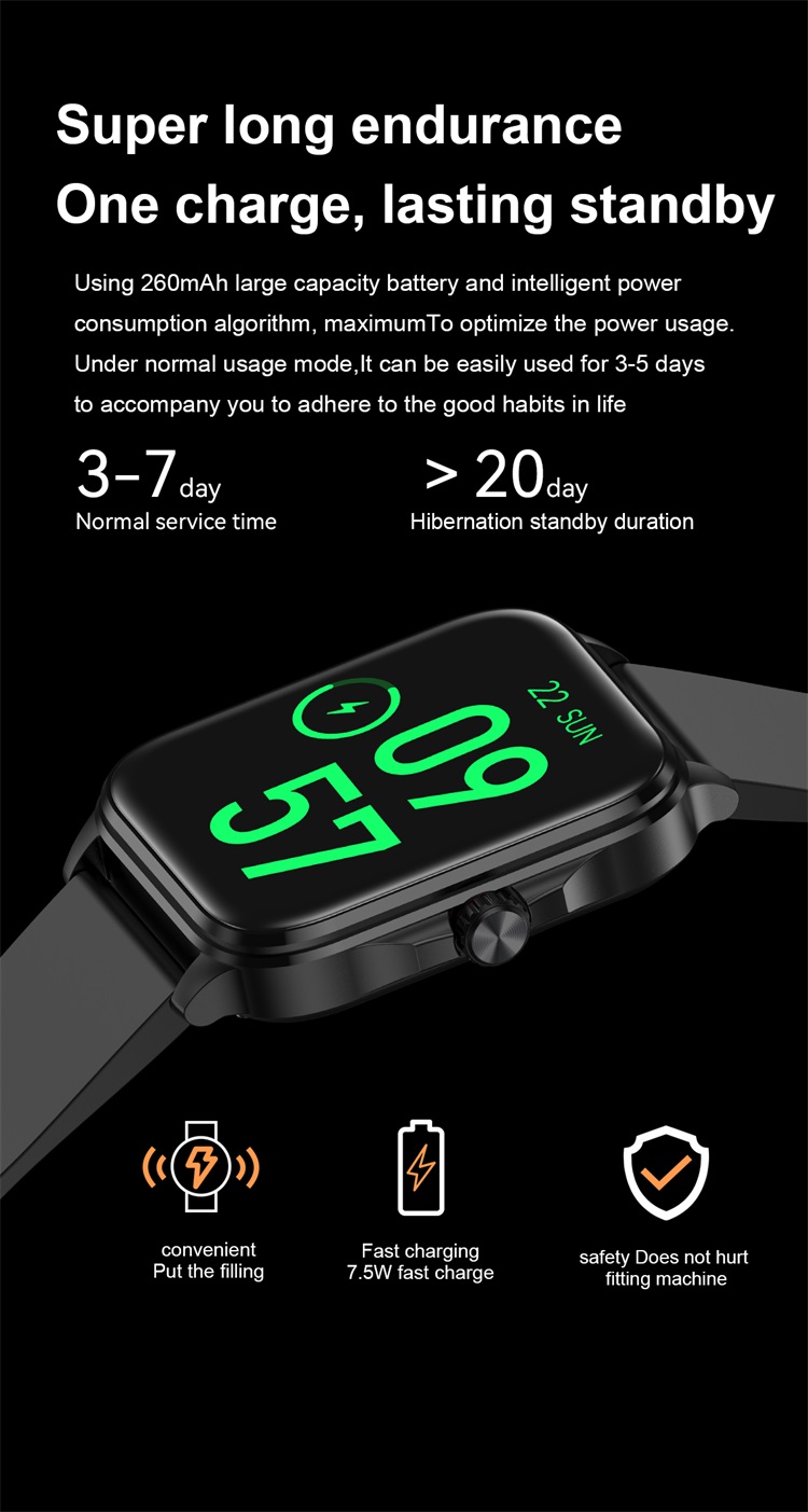 T90 Fashion Smartwatch غير الغازية وظيفة الجلوكوز في الدم مراقبة درجة الحرارة-Shenzhen Shengye Technology Co.,Ltd