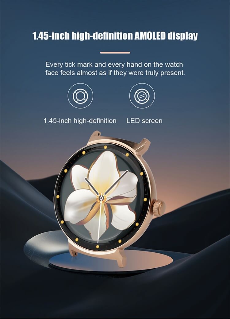 DT4 Yeni AMOLED Ekran Kadın Smartwatch Gerçek Zamanlı Kalp Hızı Adet döngüsü hatırlatma IP68 Su Geçirmez-Shenzhen Shengye Technology Co.,Ltd