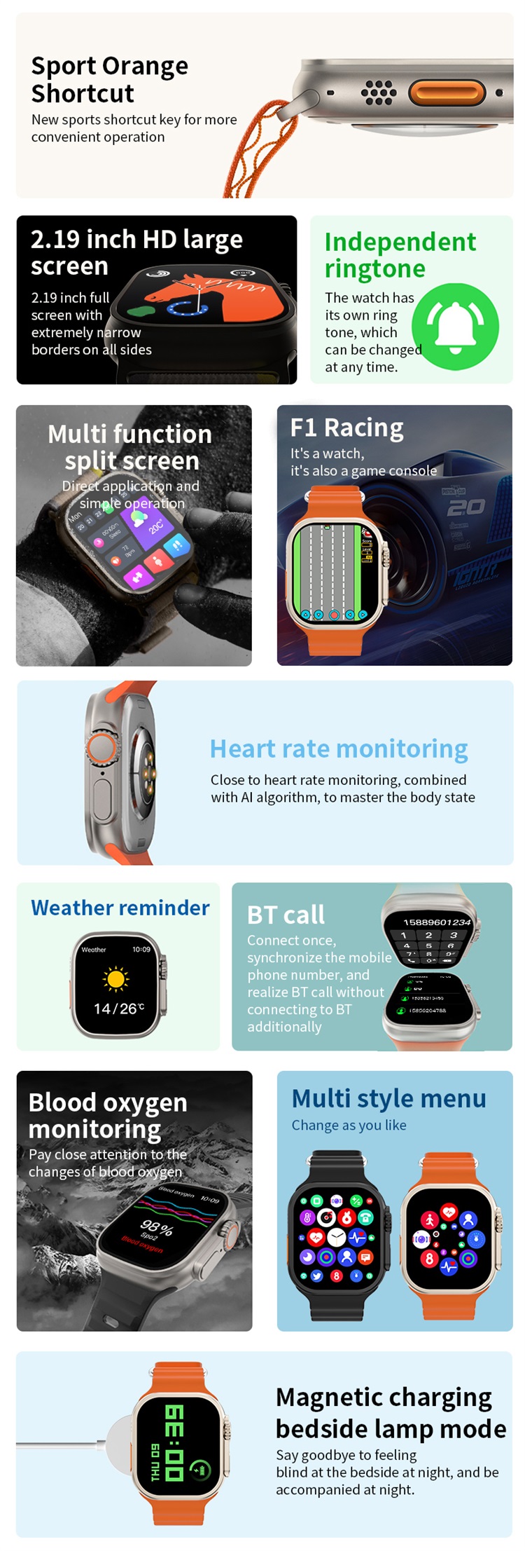 I9 Ultra Max Smartwatch 2.19 Inches HD Large Screen Borderless Design Bedside Lamp Mode-Shenzhen Shengye Technology Co.,Ltd