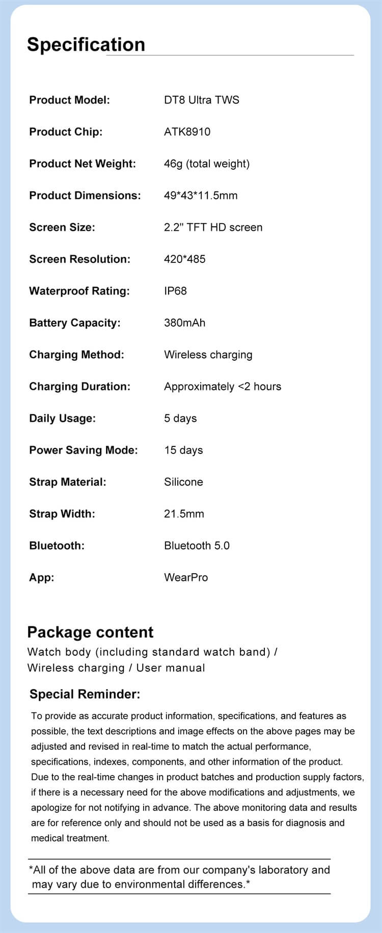 DT8 Ultra TWS 스마트워치-Shenzhen Shengye Technology Co.,Ltd