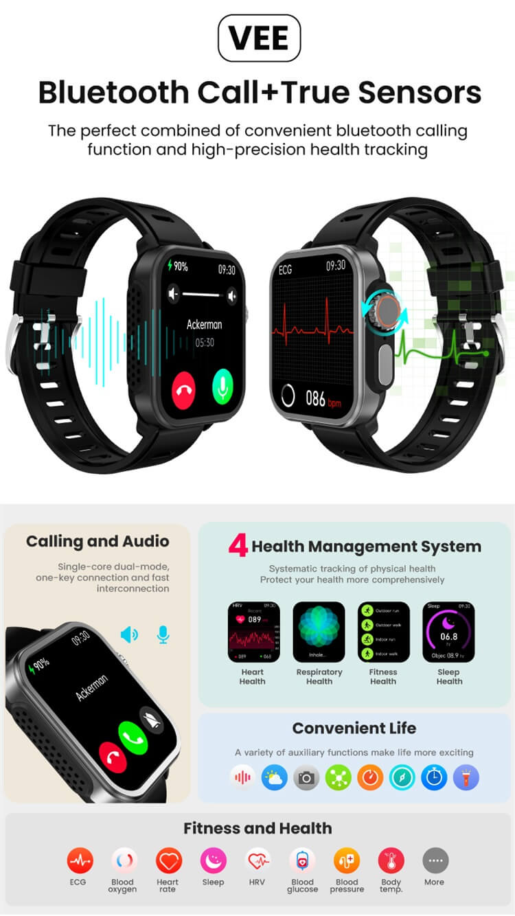 VEE Smartwatch ECG HRV MET Bluetooth Llamada Asistente de voz-Shenzhen Shengye Technology Co., Ltd