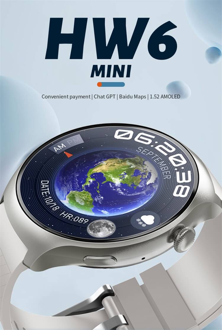 Reloj inteligente HW6 Mini AMOLED con tres correas Pago conveniente Asistente de voz ChatGPT integrado-Shenzhen Shengye Technology Co., Ltd