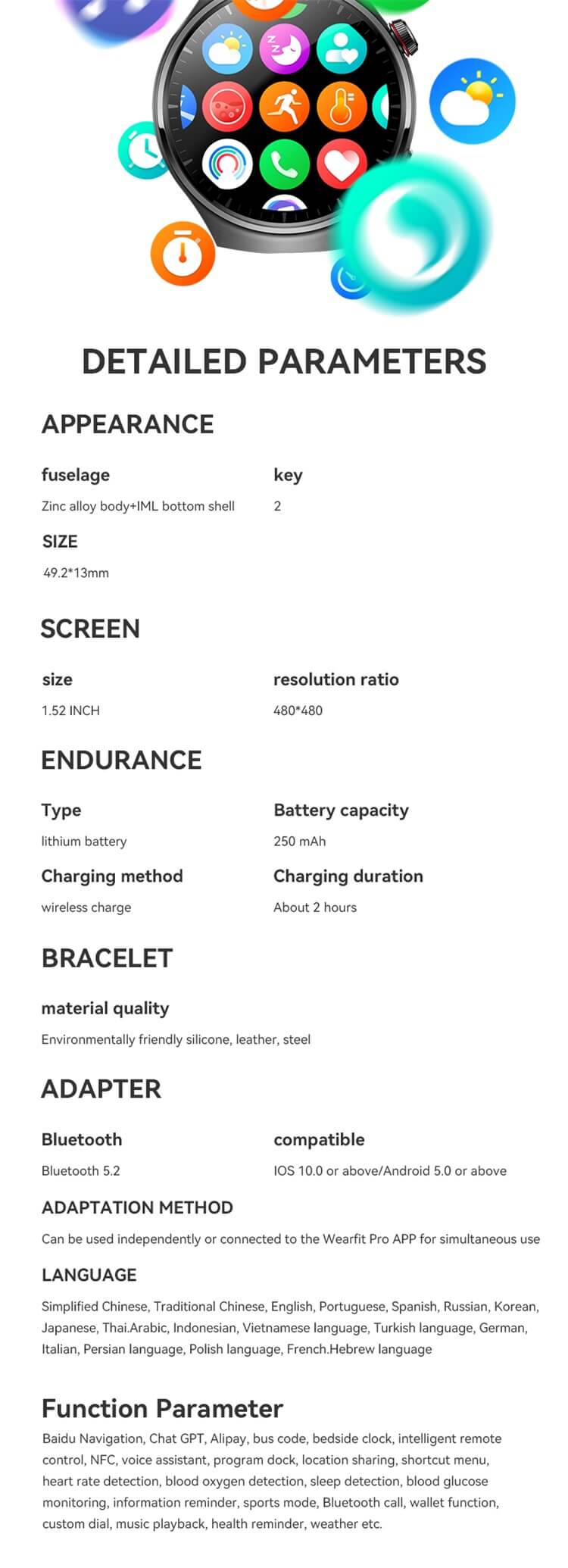 HW6 Max AMOLED Jam Tangan Pintar ChatGPT Alipay Kode Asrama Baidu Navigation-Shenzhen Shengye Technology Co., Ltd