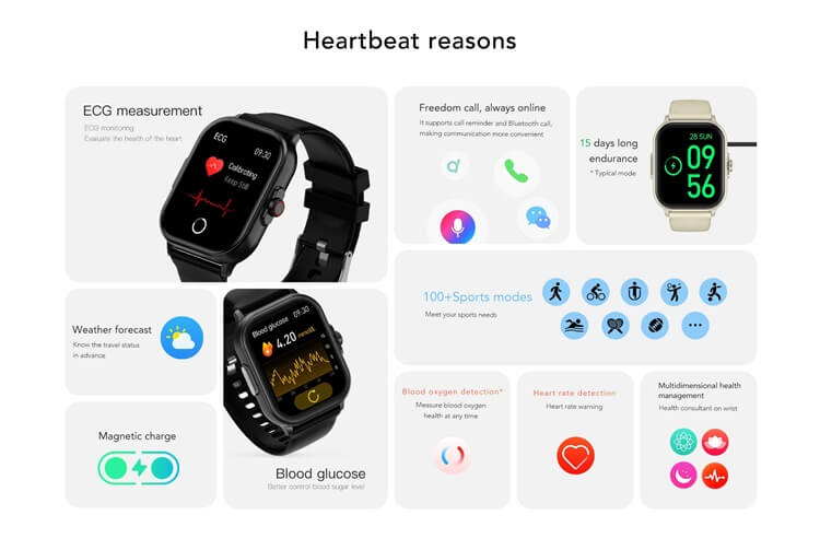 E02 Smartwatch Mesure ECG Glycémie Capacité de la batterie 280 mAh-Shenzhen Shengye Technology Co., Ltd