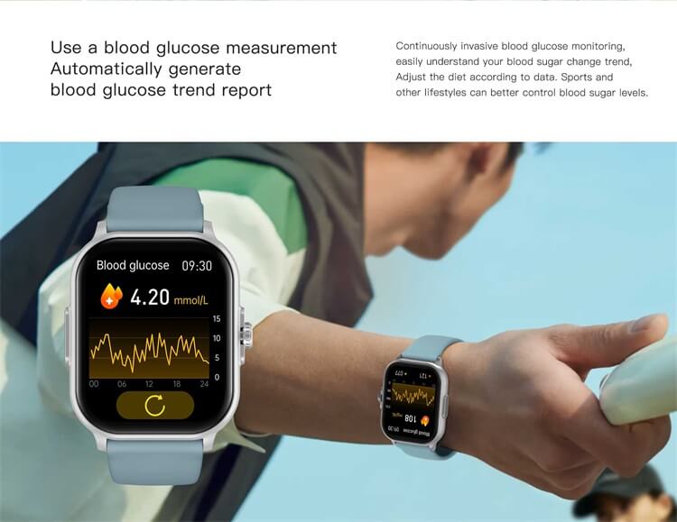 E02 Smartwatch Medición de ECG Glucosa en sangre 280 mAh Capacidad de la batería-Shenzhen Shengye Technology Co., Ltd