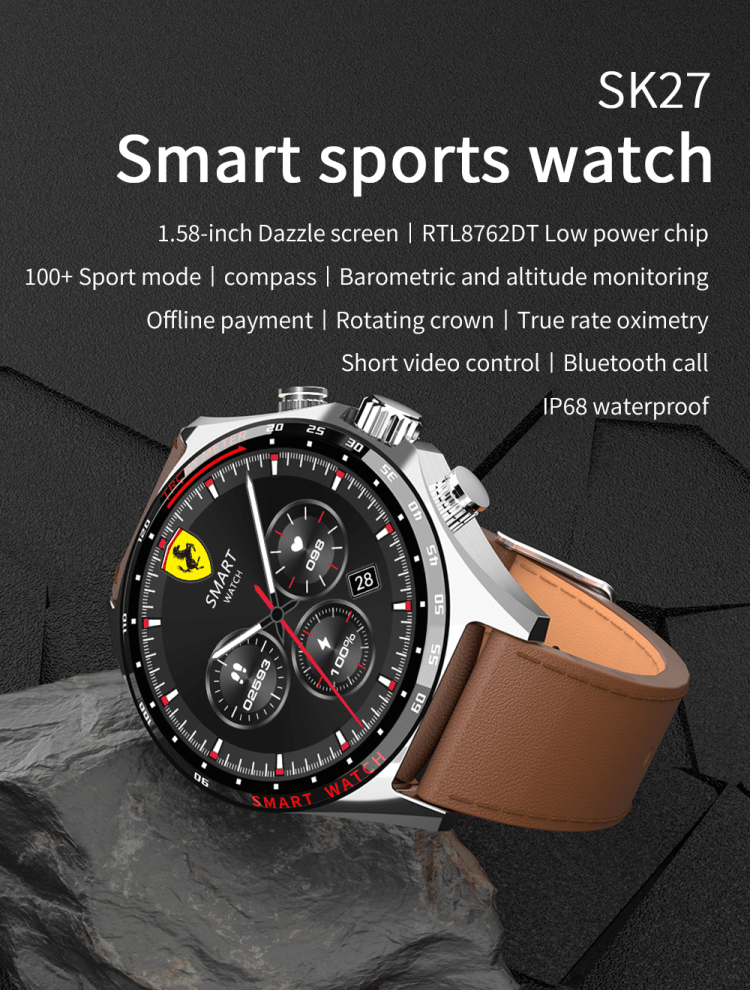 SK27 Smartwatch Offline-Zahlung Echtzeit-Kompass Echtfrequenz-Oxymetrie-Shenzhen Shengye Technology Co.,Ltd