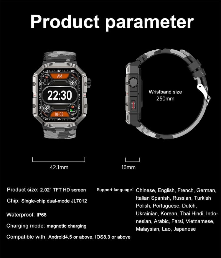 GW55 Smartwatch Voice Assistant Real Time Compass Bluetooth Call-Shenzhen Shengye Technology Co.,Ltd