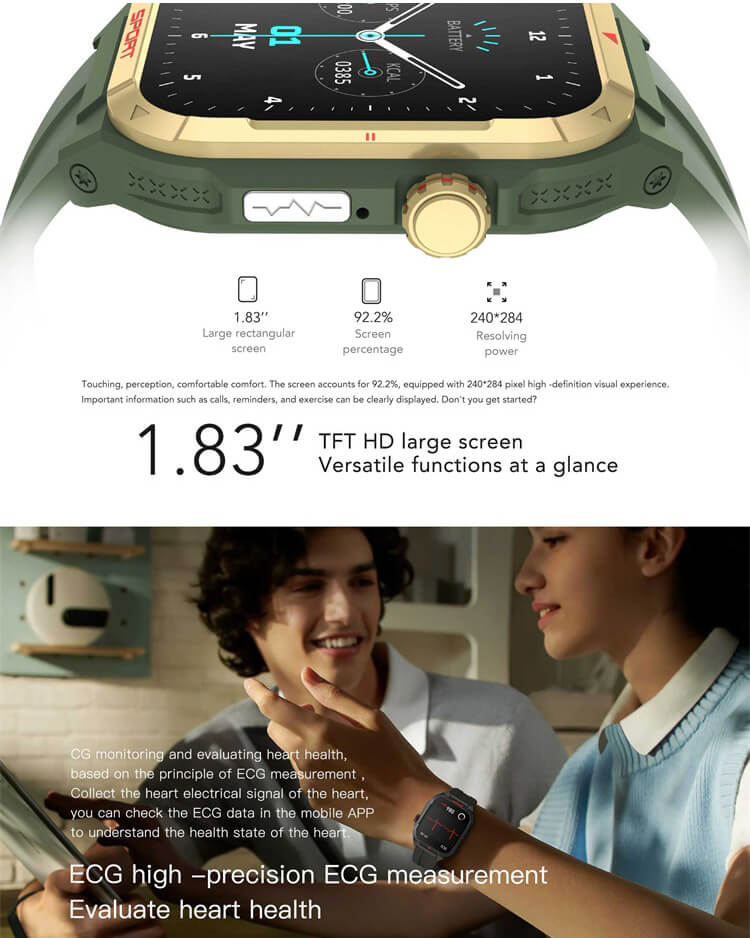 E01 Smartwatch 1.83 pulgadas TFT HD Pantalla grande Duración de la batería fuerte Medición de ECG-Shenzhen Shengye Technology Co.,Ltd