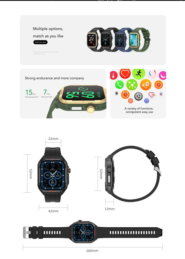 E01 Smartwatch 1.83 Inch TFT HD Large Screen Strong Battery Life ECG Measurement-Shenzhen Shengye Technology Co.,Ltd